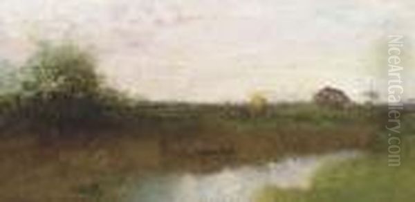 River Landscape With A Barn - view 1