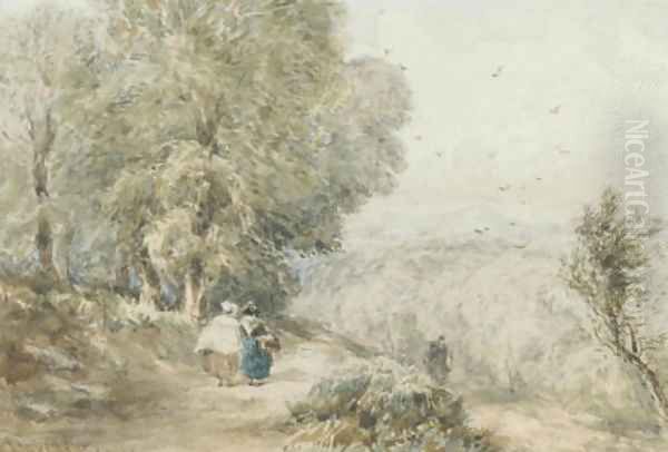 Figures on a rural track - view 1