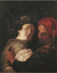 A Man Stealing A Lady's Purse by Johann Liss
