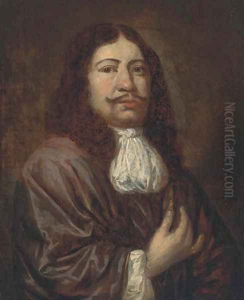 Portrait of a gentleman, bust-length, in a purple robe - view 1