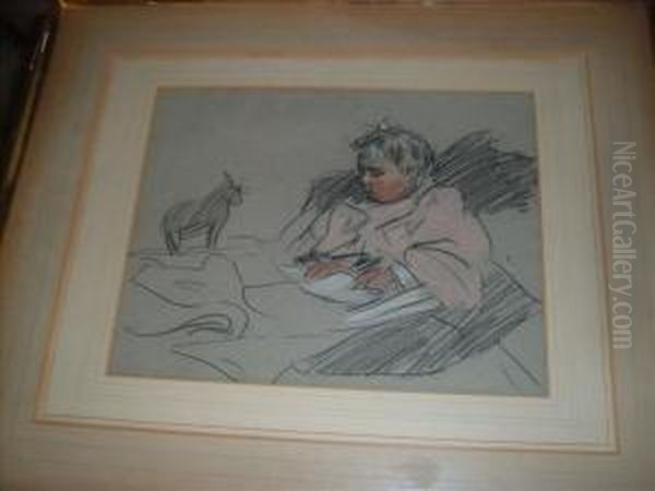 Childcontemplating Eeyore - view 1