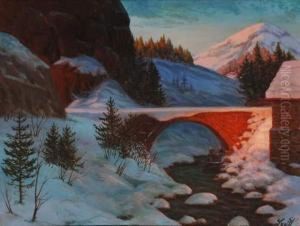 Pont Enneige by Piotr Ivanovitch Livoff