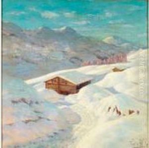 Le Chalet Sous La Neige by Piotr Ivanovitch Livoff