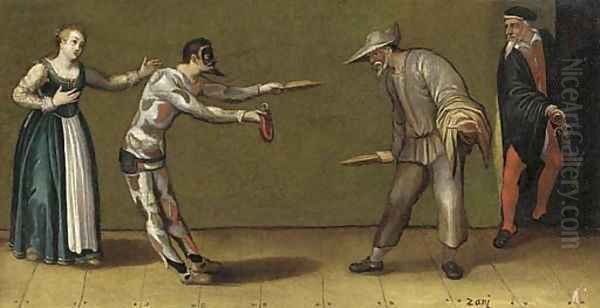 A scene from a Commedia dell'arte - view 1