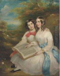 Portrait of Rebecca and Gertrude Bates by Marshall Claxton