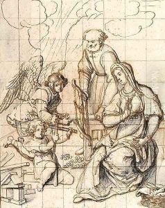 The Holy Family In The Carpenter'S Shop Attended By An Angel
