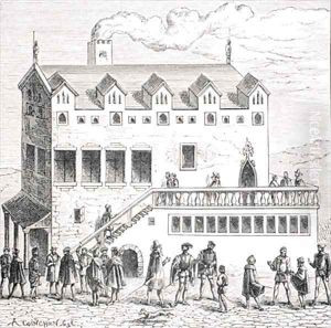Hotel of the Chamber of Accounts in the Courtyard of the Palace in Paris by Albert Coinchon