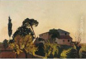 Casale Toscano Al Tramonto by Llewelyn Lloyd