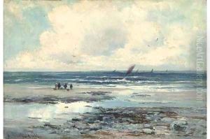 Waiting for the fishing boats, Cardigan Bay by Henry Hadfield Cubley