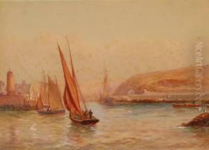 Fishing Harbour Scene by Robert Malcolm Lloyd