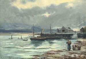 The harbour Barmouth, North Wales by Henry Hadfield Cubley