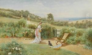 Gathering Flowers In A Coastal Garden