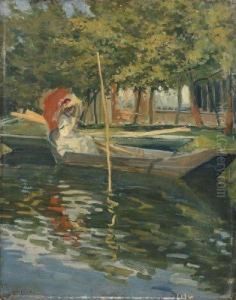 Elegante Sur Une Barque by Almery Lobel-Riche