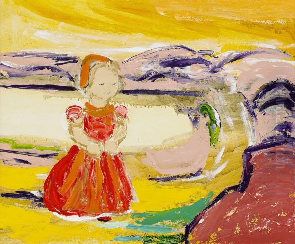 Liten Flicka I Landskap - view 1