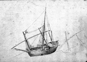 A moored ketch A moored ketch