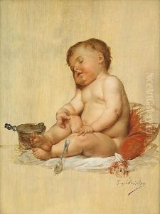 The Baby's Nap by Timoleon Marie Lobrichon