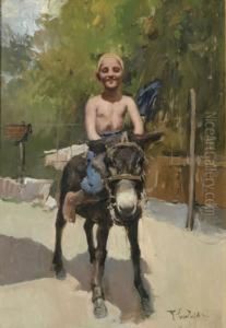 Little Boy Riding Horse by Romualdo Locatelli