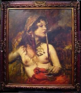 Gypsy Beauty With Pipe by Romualdo Locatelli