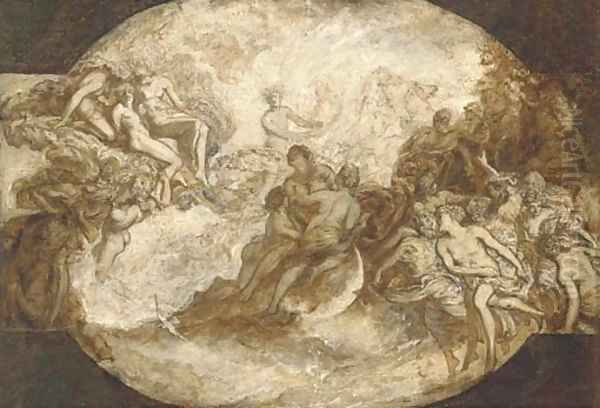 Apollo in his chariot a modello for a ceiling - view 1