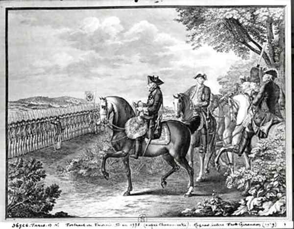 King Frederick II of Prussia 1712-86 reviewing the troops in 1778 - view 1