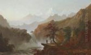 Western Landscape by Alexander Francois Loemans