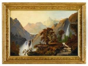 Mountain Landscape by Alexander Francois Loemans