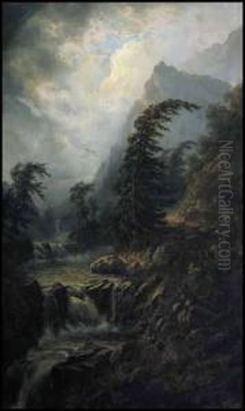 Mountain And Waterfalls - view 1