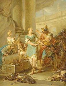 Odysseus discovering Achilles amongst the Daughters of Lycomedes by Jean-Francois Clermont