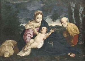 The Rest on the Flight into Egypt by Simone Cantarini (Pesarese)