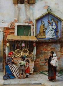 A Street Seller, Venice by Logsdail William