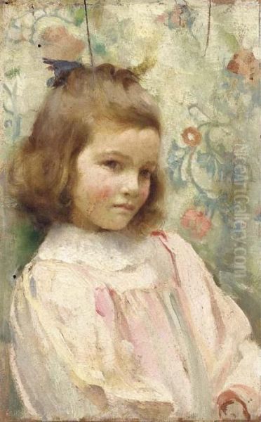 Portrait Of A Young Girl, Half-length, In A Pink Dress - view 1