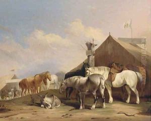 The horse fair by Thomas Sidney Cooper
