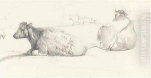 Cattle resting by Thomas Sidney Cooper