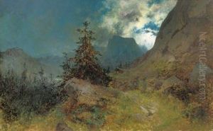 Abendstimmung Im Gebirge by August Lohr