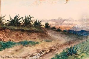 Paisaje Con Volcn by August Lohr