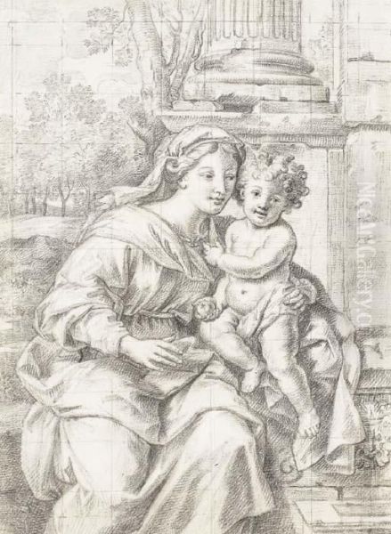 Vierge A L'enfant Dans Un Paysage - view 1