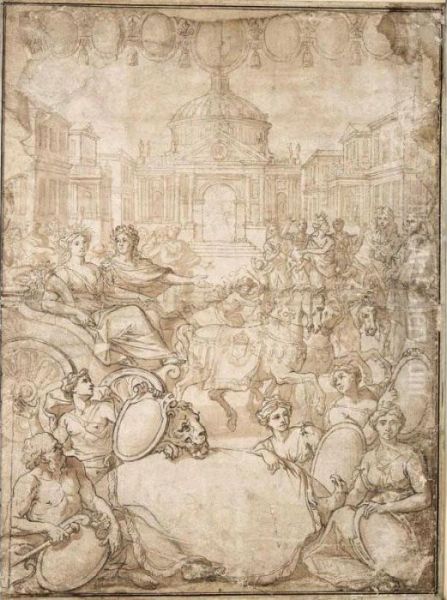 Design For A Triumphal Arch Celebrating A Marriage - view 1