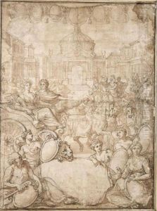 Design For A Triumphal Arch Celebrating A Marriage