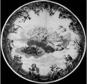 L'aurore Avec Apollon Pret A Monter Sur Son Char ; Sur La Corniche
En Trompe-l'oeil, Douze Figures Mythologiques by Nicolas Loir