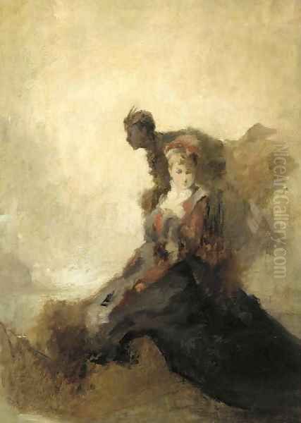 A young lady and her attendant - view 1