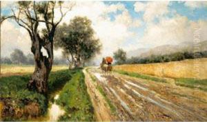 Strada Di Campagna Con Figure by Francesco Lojacono