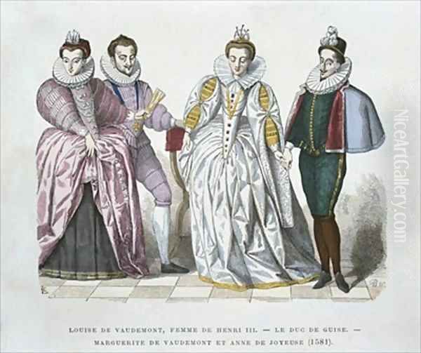 Louise of Lorraine Vaudemont 1553-1601 wife of Henri III Duke of Guise 1549-88 Marguerite of Vaudemont 1564-1625 and Anne of Joyeuse 1561-87 - view 1