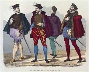 Gentlemen in the year 1572 by after Chevignard