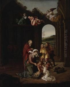 Adoracion De Los Pastores by Lambert Lombard