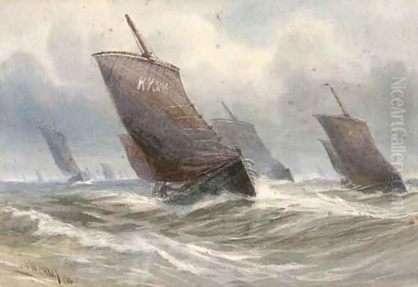 The Kirkcaldy fishing fleet heading out to the fishing grounds - view 1