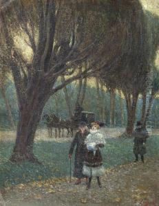 Bois De Boulogne, Paris. by Emilio Longoni