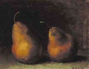 Pears on a table by Auguste Chaix