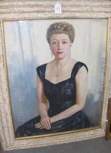 Portrait Of A Lady, Seated Half Length Wearing A Black Dress by William Francis Longstaff
