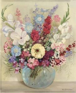 Summer Flowers In A Glass Bowl