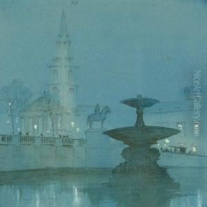 Trafalgar Square; Westminster Cathedral; St. Pauls; Tower Bridge And Another by William Francis Longstaff